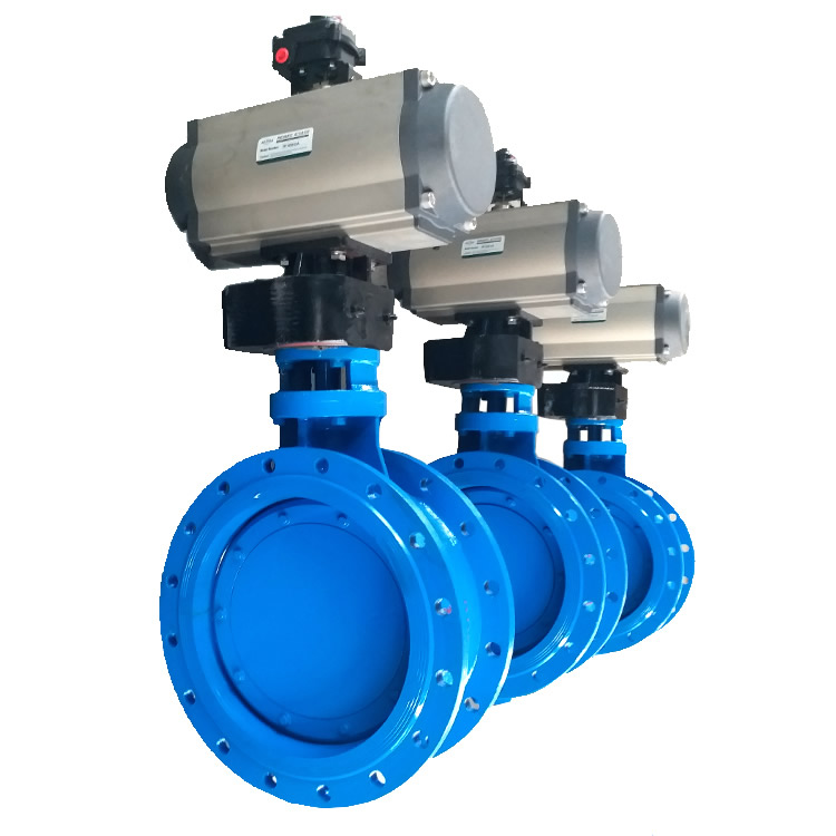 氣動法蘭雙偏心蝶閥2D641X-10 雙作用切斷閥